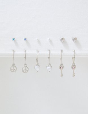 American Eagle AEO Silver Heart Earring 18-Pack — фото 2