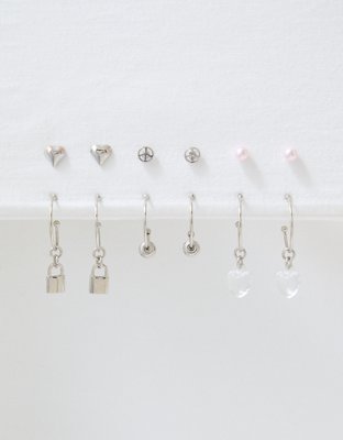 AEO Silver Heart Earring 18-Pack