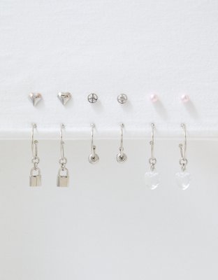 AEO Silver Heart Earring 18-Pack