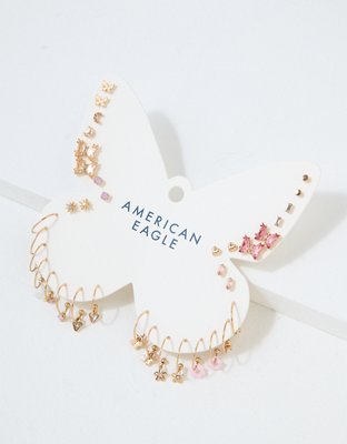 AEO Crystal Butterfly Earrings 18-Pack