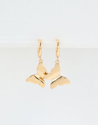 AEO Gold Butterfly Earrings