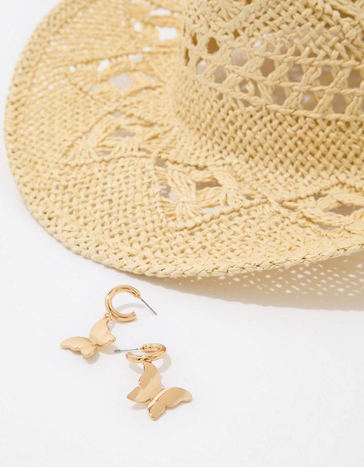 AEO Gold Butterfly Earrings