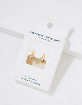 AEO Keepers Collection 14K Gold Plated Heart Hoop Earrings