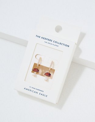 AEO Keepers Collection 14K Gold Plated Mushroom Hoop Earrings