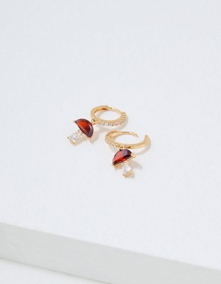 AEO Keepers Collection 14K Gold Plated Mushroom Hoop Earrings