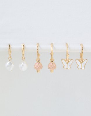 American Eagle AEO Mushroom Hoop Earrings 6-Pack — фото 2