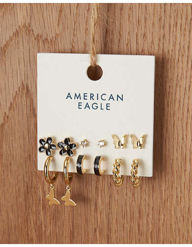 AEO Black & Gold Earrings 6-Pack
