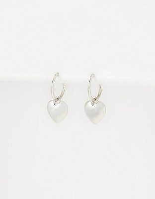 American Eagle AEO Silver Heart Earrings — фото 2