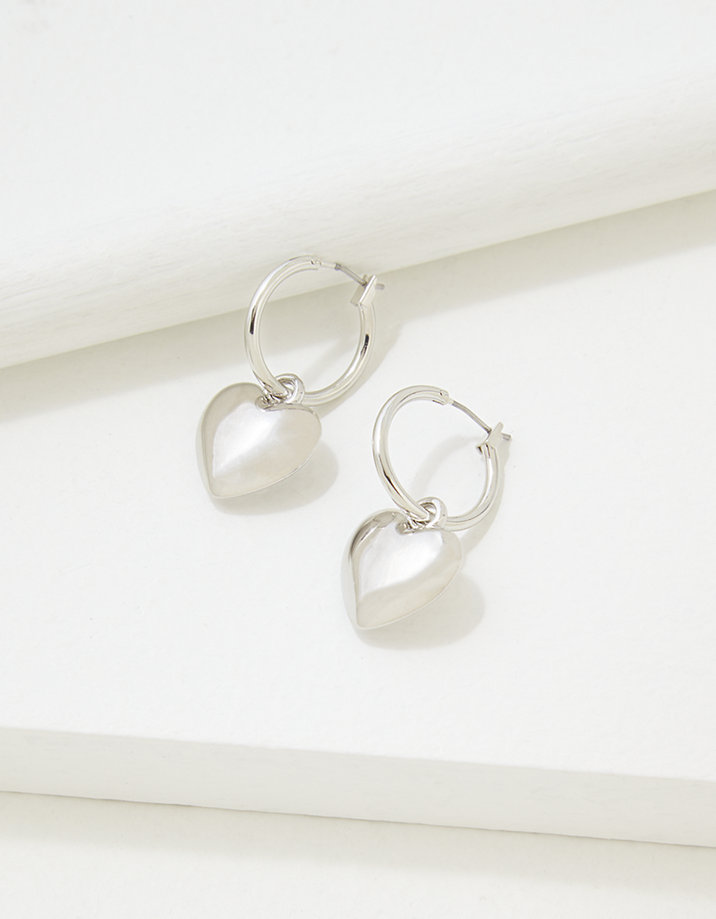 AEO Silver Heart Earrings