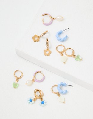 AEO Daisy Hoop Earrings 6-Pack