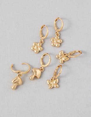 American Eagle AEO Metal Motif Earrings 3-Pack — фото 2