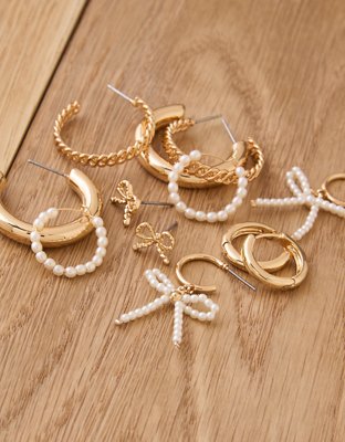 American Eagle AEO Pearl Bow Earrings 6-Pack — фото 2