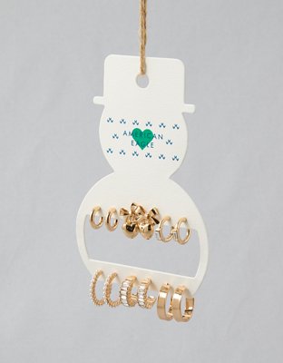 AEO Gold & Pearl Earrings 6-Pack