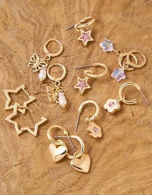 AEO Crystal Hoop Earrings 6-Pack