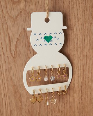 AEO Crystal Hoop Earrings 6-Pack