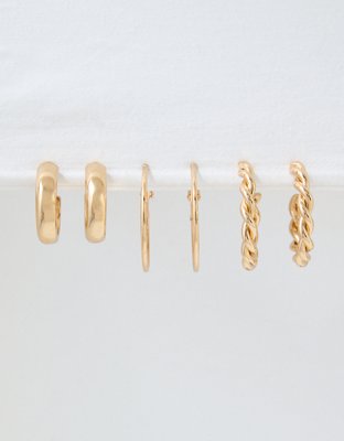 American Eagle AEO Gold Hoop Earring 6-Pack — фото 2