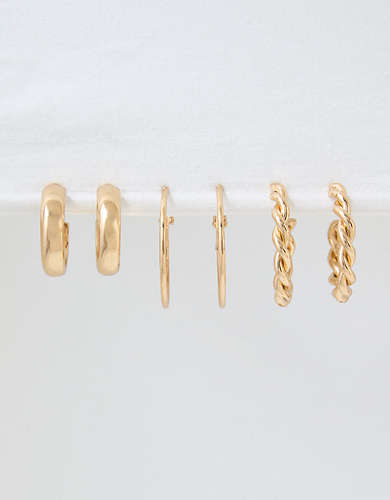 AEO Gold Hoop Earring 6-Pack