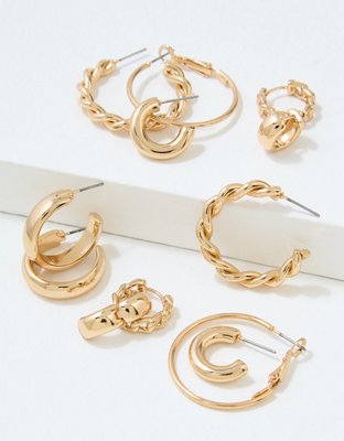 AEO Gold Hoop Earring 6-Pack