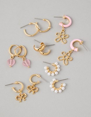 American Eagle AEO Rosette Hoop Earrings 6-Pack — фото 2
