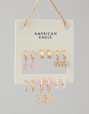 AEO Rosette Hoop Earrings 6-Pack