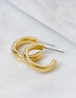 AEO Aretes tipo Aros Enchapados en Oro de 14K de la The Keepers Colección