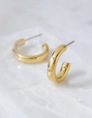AEO Aretes tipo Aros Enchapados en Oro de 14K de la The Keepers Colección