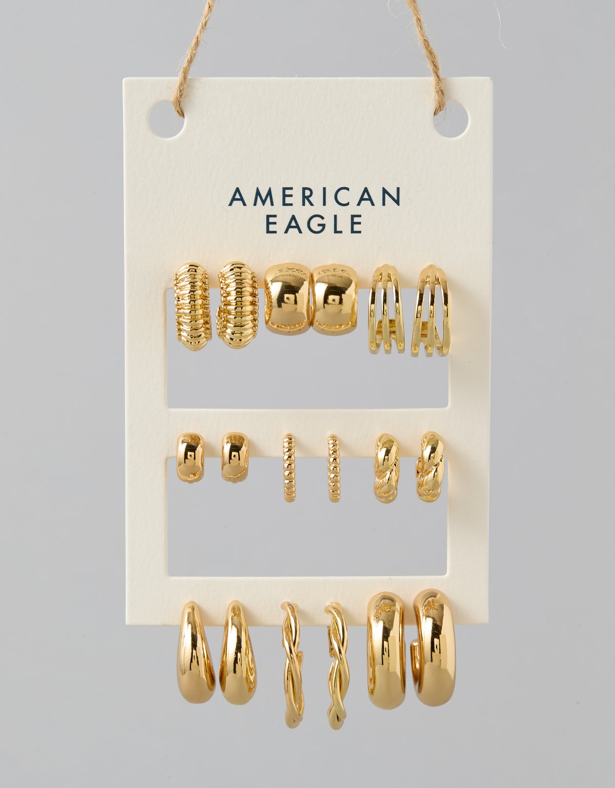 AEO Hoop Earrings 9-Pack - image 1