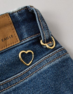 American Eagle AEO Keepers Collection 14K Gold-Plated Heart Huggie Earrings — фото 3