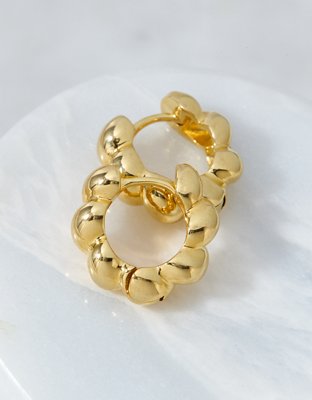 AEO Keepers Collection 14K Gold-Plated Twisted Hoop Earrings