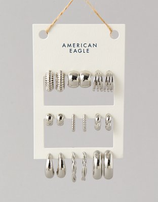 AEO Hoop Earrings 9-Pack