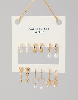 AEO Vintage Heart Hoop Earrings 6-Pack