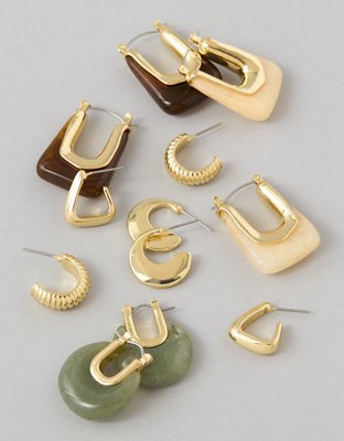 American Eagle AEO Stone Hoop Earrings 6-Pack — фото 2