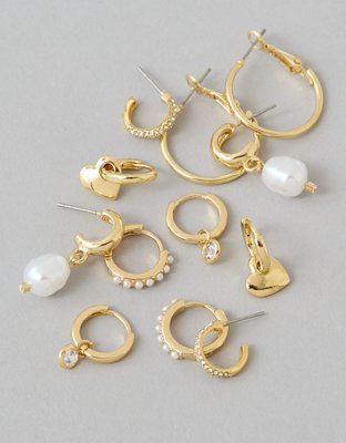 American Eagle AEO Heart & Pearl Earrings 6-Pack — фото 2