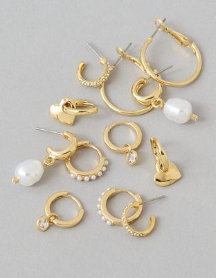 AEO Heart & Pearl Earrings 6-Pack