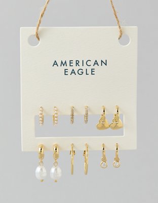 AEO Heart & Pearl Earrings 6-Pack