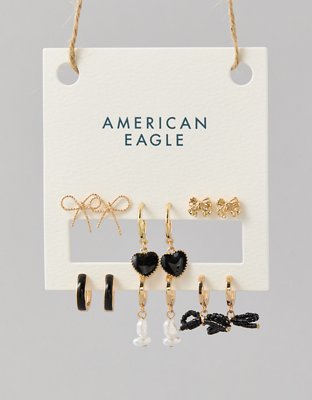 AEO Bow and Pearl Earrings 6-Pack