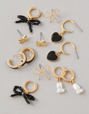 AEO Bow and Pearl Earrings 6-Pack