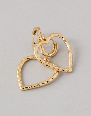 AEO Hammered Heart Drop Earrings