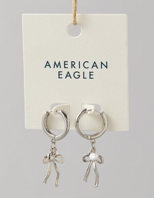 American Eagle AEO Bow Charm Hoop Earrings — фото 2