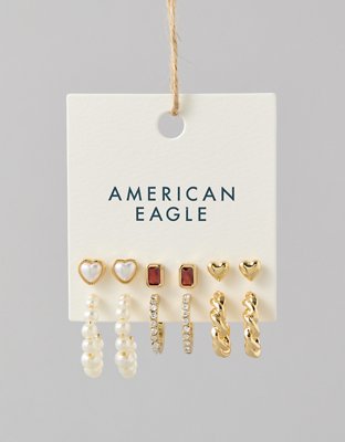 AEO Cubic Zirconia & Pearl Earrings 6-Pack