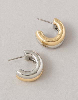 AEO Two-Tone Hoop Earrings