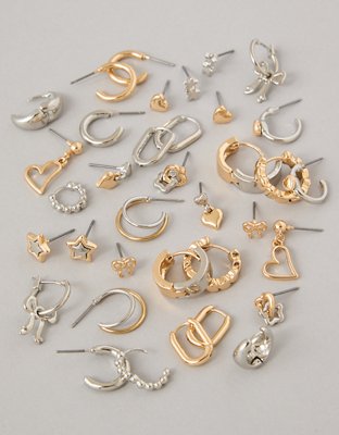 American Eagle AEO Mixed Metal Earrings 18-Pack — фото 2