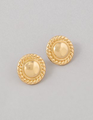 AEO Gold-Tone Button Earrings