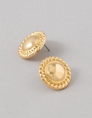 AE Gold-Tone Button Earrings