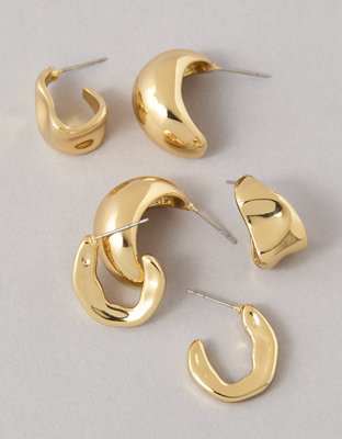 AEO Sculpted Hoop Earrings 3-Pack