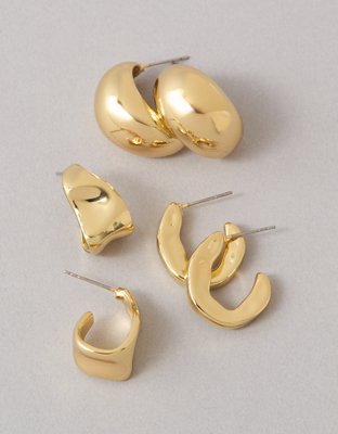 AE Sculpted Hoop Earrings 3-Pack