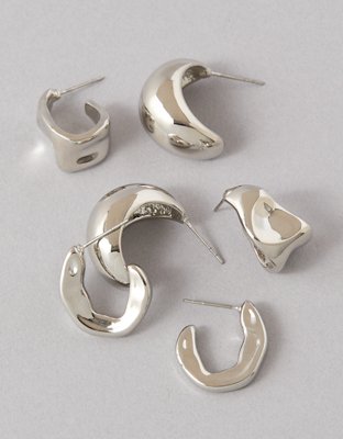 AE Sculpted Hoop Earrings 3-Pack