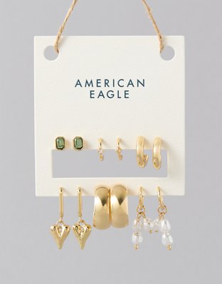 AEO Green & Gold Earrings 6-Pack