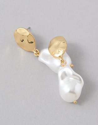 AEO Hammered Pearl Drop Earrings