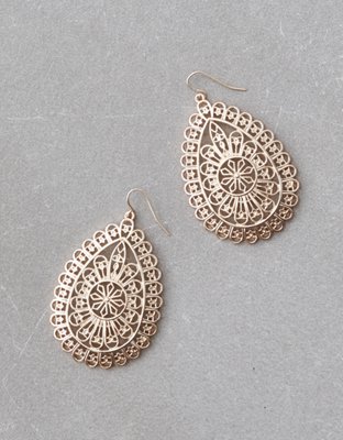 American Eagle AEO Tear Drop Gold Hoop Earring — фото 2